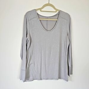 A New Approach Taupe Shimmer Long Sleeve Top Large